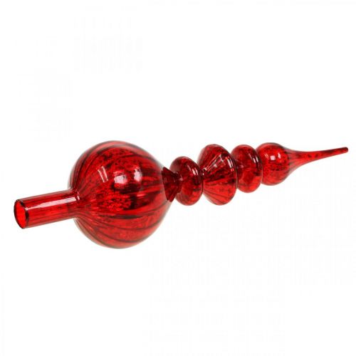 Floristik24 Baumspitze Rot Glas Deko Weihnachten Spitze Christbaum H35cm
