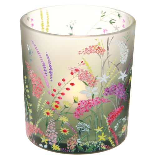 Floristik24 Teelichthalter Glas Frühling Sommer Blumen H8cm 6 St