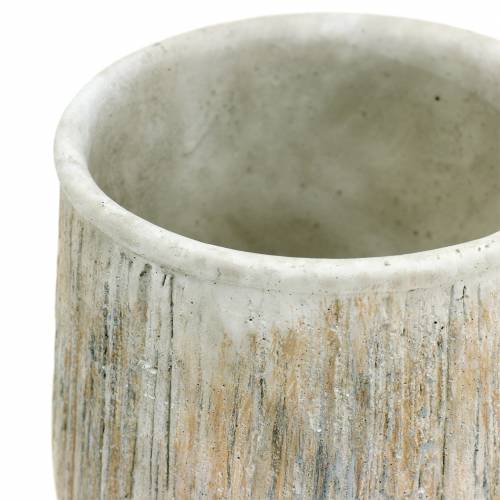 Floristik24 Übertopf Natur gestreift schwer Ø14cm 2 Stück