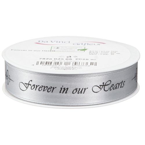 Artikel Trauerband Silber Schwarz Spruch Forever in … 25mm 25m