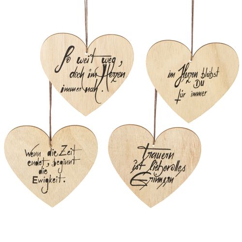Artikel Trauerherz Holz Herz mit Spruch Natur 11,5×10,5cm 8 St
