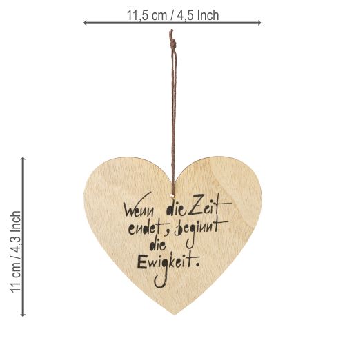 Artikel Trauerherz Holz Herz mit Spruch Natur 11,5×10,5cm 8 St