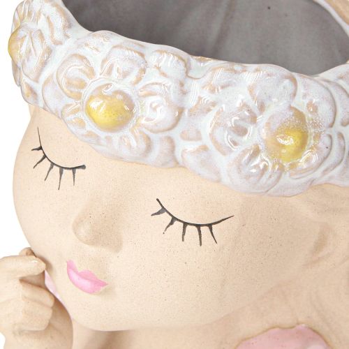 Artikel Übertopf Keramik Träumendes Mädchen Sortiert H19,5cm 2St