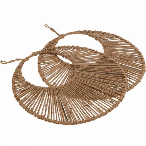 Artikel Boho Dekoring Set, Wanddeko Natur Juteband Ø38,5cm, Rustikale Charme Hängedeko 2er-Set