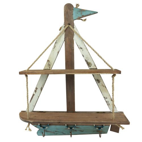 Artikel Wandregal Schiff Maritime Deko Holz Garderobe 62×14cm H75cm