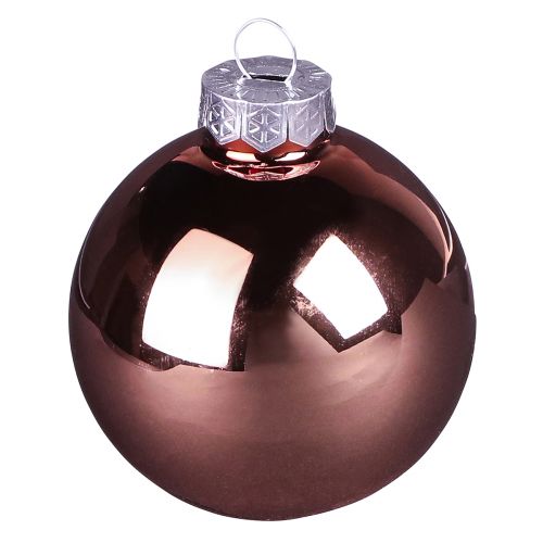 Artikel Weihnachtsbaumkugeln Apricot Rosa aus Glas Ø7,5cm 12 St