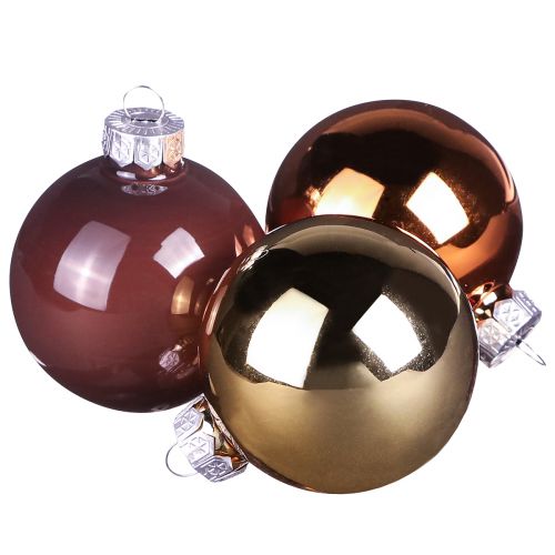 Floristik24 Weihnachtskugeln Gold Braun Baumkugeln Glas Ø6cm 24 St