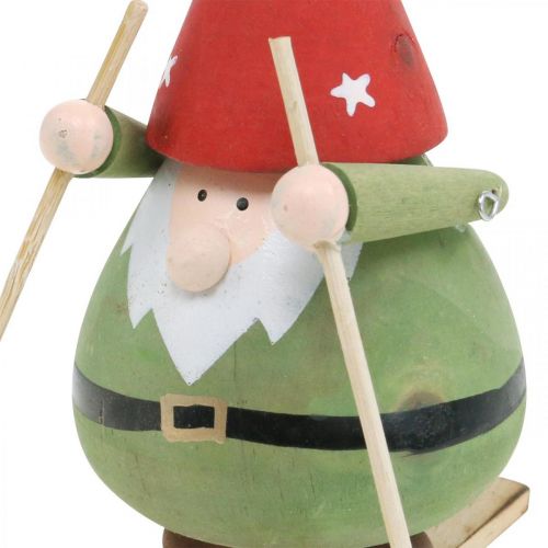 Floristik24.de Wichtel auf Ski Deko Weihnachten Holz Figur H13cm-01509 Wichtelfigur