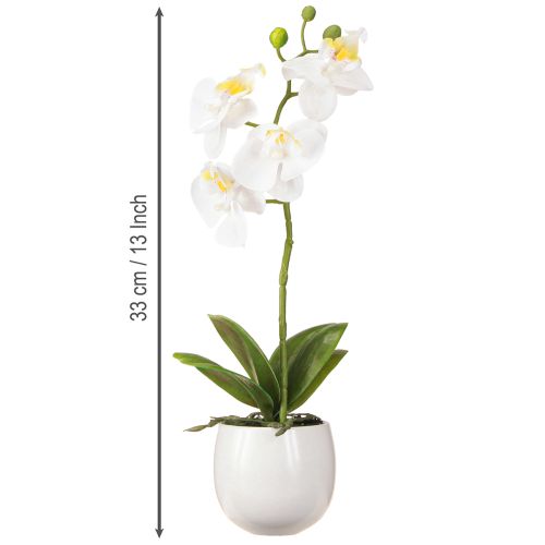Artikel Weiße Orchidee Kunstblumen im Topf Phalaenopsis H33cm