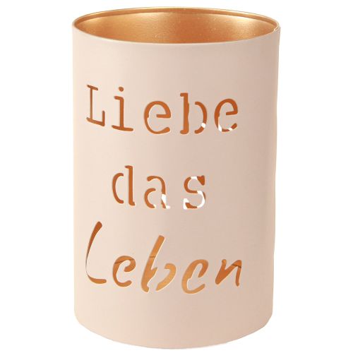 Artikel Windlicht „Liebe das Leben“ Beige Gold Ø13/10,5/9cm 3er-Set