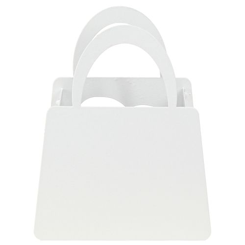 Artikel Windlicht Metall Deko Tasche mit Herz Weiß H18cm 2St