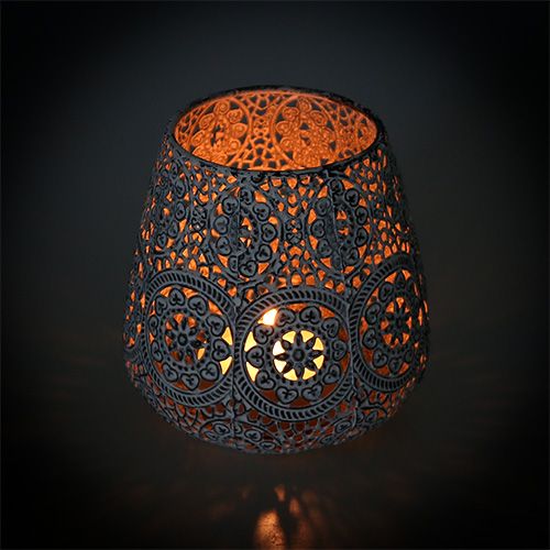 Floristik24 Windlicht Weiß Ø12cm H13cm 1St