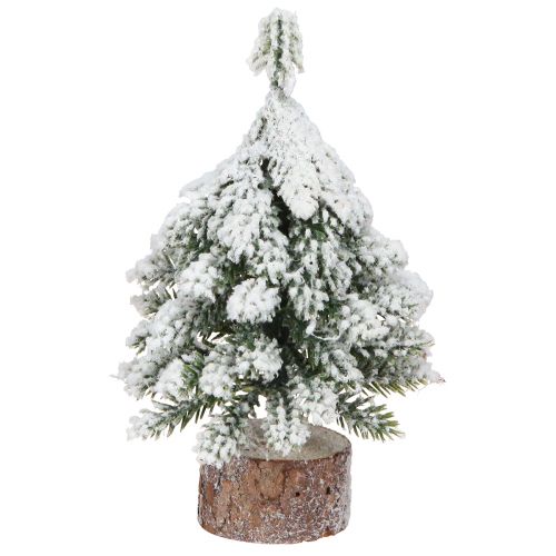 Winterdeko Tannenbaum in Grün Weiß Ø7cm H14cm 4St