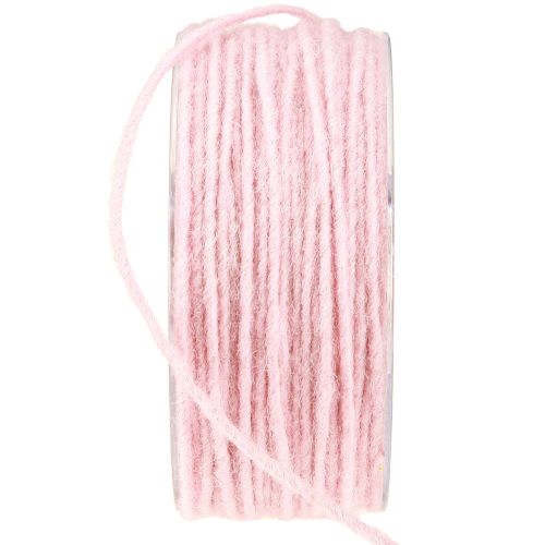 Floristik24 Wollschnur Rosa 3mm 100m