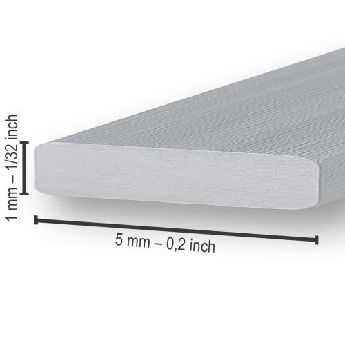 Artikel Aluminium Flachdraht Silber 5mm x 1mm 2,5m