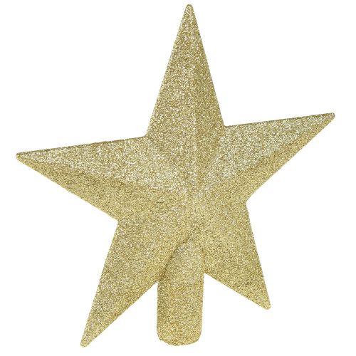 Glitzernde goldene Baumspitze 19cm Ø – bruchfest und funkelnd, Ideal für festliche Weihnachtsbäume