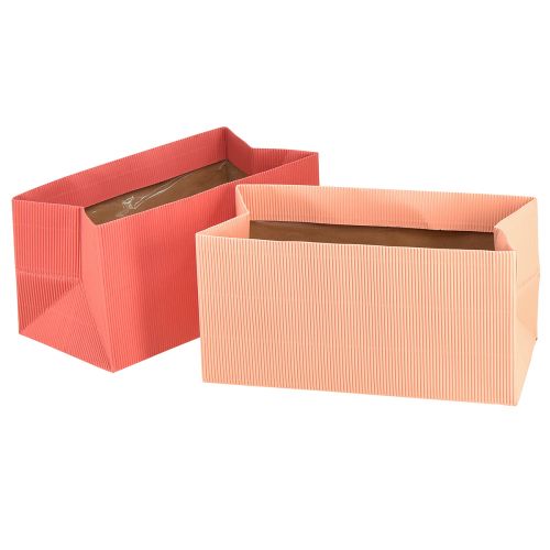 Floristik24 Blumentüte extra lang mit Folie Lachs Pink 24x12cm 6 St