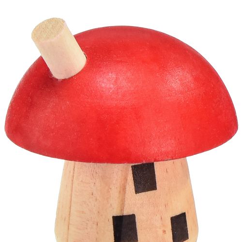Artikel Deko Pilze Holz Häuschen Rot Orange Holzdeko 6×5cm 6St