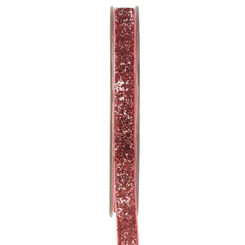 Floristik24 Dekoband Rosa Glitzerband Schmuckband Glamour B10mm L10m