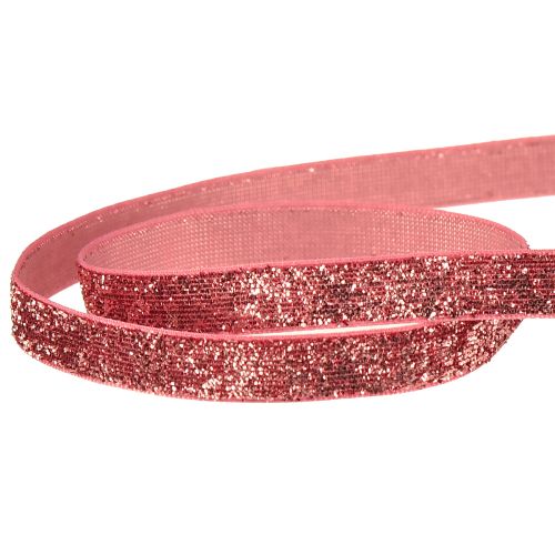 Artikel Dekoband Rosa Glitzerband Schmuckband Glamour B10mm L10m