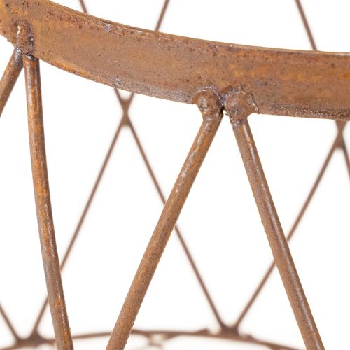 Artikel Drahtkorb oval Gitterkorb mit Henkel Gartendeko Rost 30/25cm 2er-Set