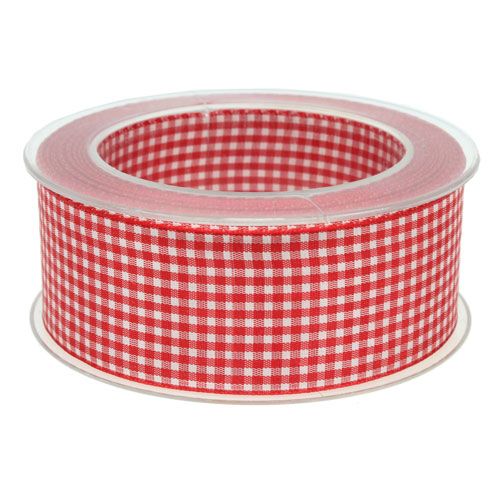 Artikel Geschenkband mit Webkante 40mm 20m Rot kariert