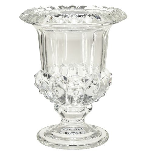 Vintage Glasvase im Pokal-Design – Klar, 16x20 cm – Elegante Tischdekoration