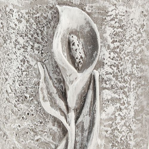 Artikel Grabvase Grau Vase zum Stecken mit Calla Motiv H32,5cm