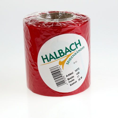 Artikel Festliches Kranzband Rot Seidenoptik 100mm Breit 25m Lang Dekoband Schleifenband Geschenkband Weihnachtsdeko