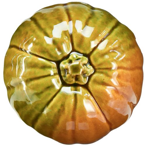 Artikel Dekorativer Keramik-Kürbis in leuchtenden Grüntönen – 17.5 cm – Perfekt für herbstliche Tischdekoration