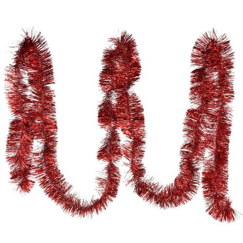 Floristik24 Festliche Rote Lametta-Girlande 270cm – Glänzend und lebendig, Perfekt für Weihnachts- und Feiertagsdekorationen