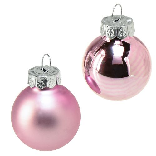 Mini Weihnachtsbaumkugeln Glas Hell Lila Ø2,5cm 22St