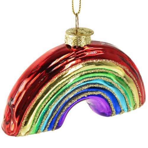 Regenbogen-Ornament aus Glas – Festliche Weihnachtsbaumdekoration mit glänzenden Farben