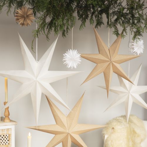 Artikel Papierstern Beleuchtet Natur Jute Weihnachten 60cm