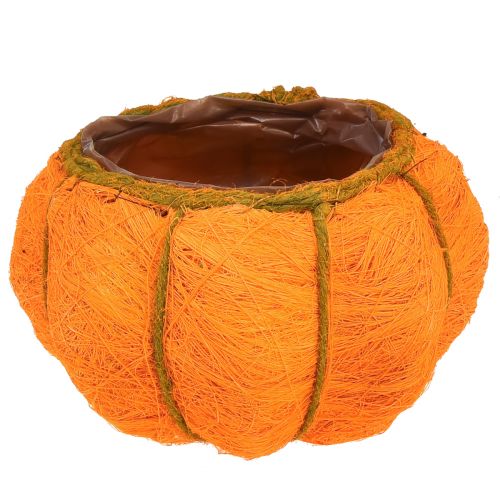 Floristik24 Pflanztopf Kürbis Deko Orange/Gelbgrün Sisal Ø21cm H12cm