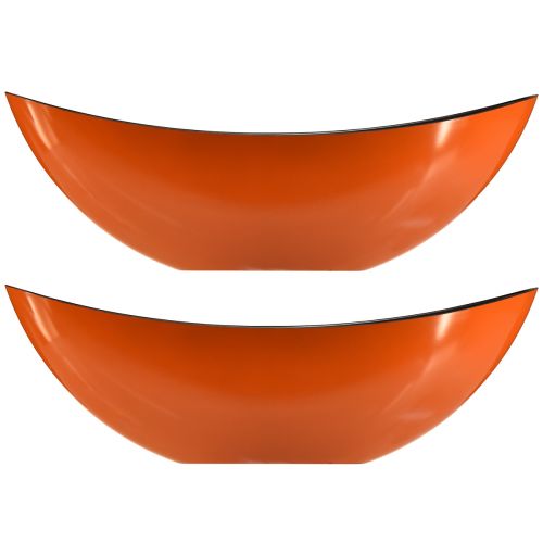 Artikel Moderne Schiffchen-Schale in Orange 2 Stück – 39 cm – Vielseitig einsetzbar für Dekoration und Bepflanzung