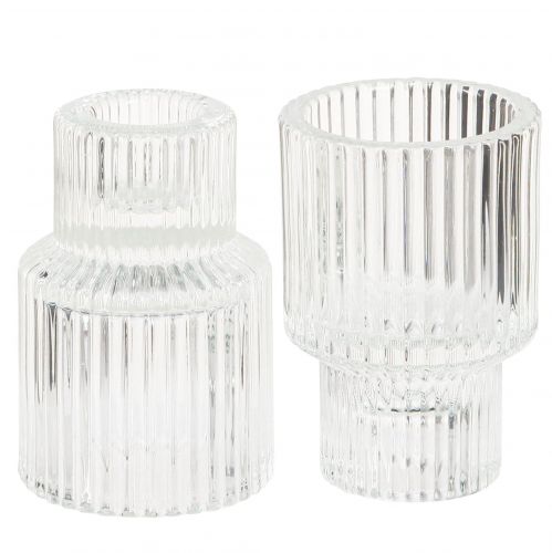 Artikel Stabkerzenhalter Glas Teelichthalter Ø5cm H8cm 4 St