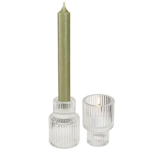 Artikel Stabkerzenhalter Glas Teelichthalter Ø5cm H8cm 4 St