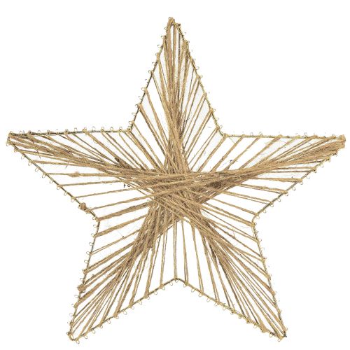 Floristik24 Stern Jute Natur Rustikaler Weihnachtsstern 30cm 4St