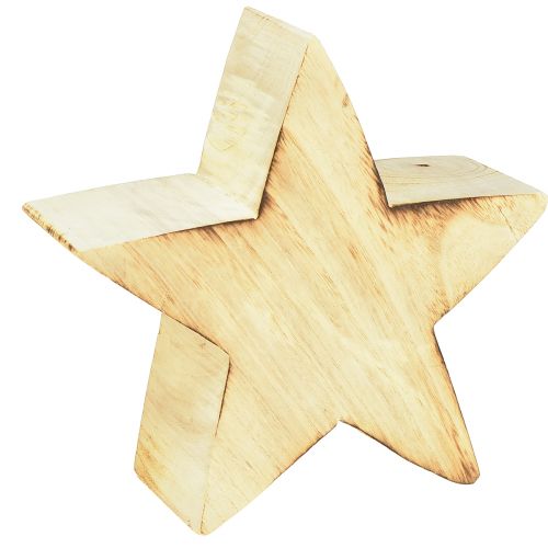 Rustikaler Deko-Stern aus Holz – Natürliche Holzoptik, 20x7 cm – Vielseitige Raumdekoration