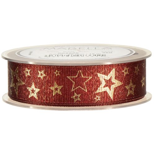 Artikel Sternenband Dekoband Weihnachten Rot Gold B25mm L15m