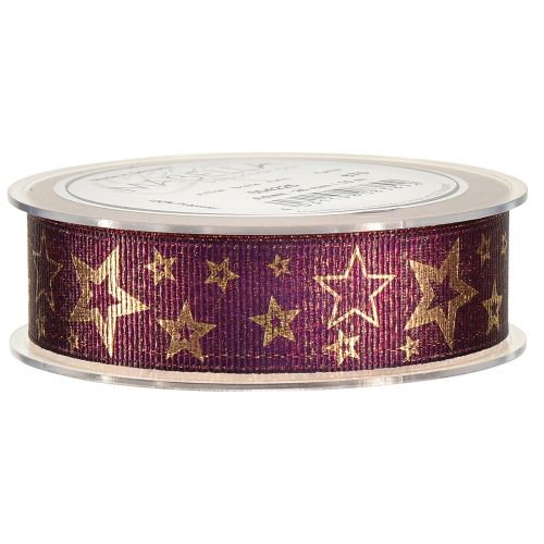 Artikel Sternenband Weihnachtsband Lila Gold Glamour B25mm L15m