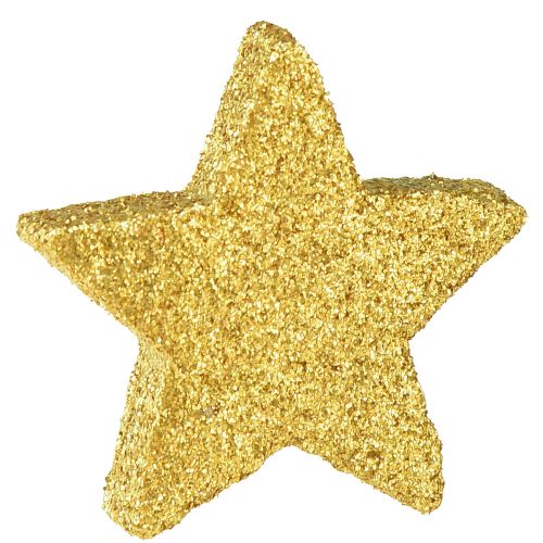 Artikel Streudeko Sterne Grün und Gold mit Glitter Tischdeko Weihnachten 4/5cm 40 St