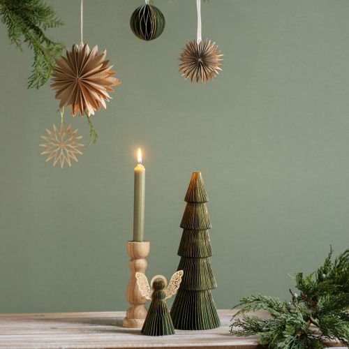 Artikel Tannenbaum Wabenpapier Weihnachten Grün Gold H30cm 2 St