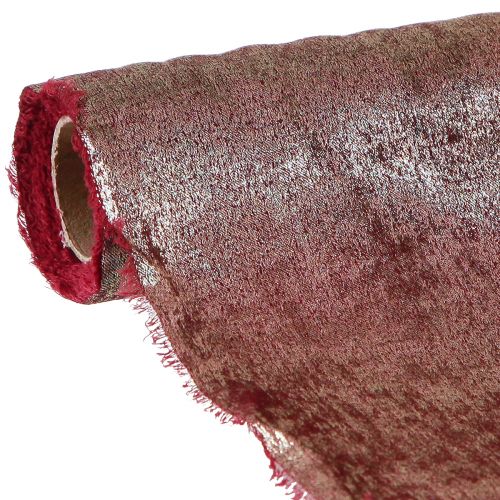 Floristik24 Tischband Dekoband Bordeaux Gold Fransen B28cm L2,5m