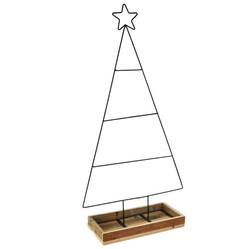 Artikel Weihnachtsbaum aus Metall mit Holz-Dekotablett, 98,5cm - Moderne Weihnachtsdeko