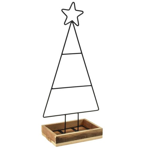Artikel Weihnachtsbaum aus Metall mit Stern und Tablett – 25x18x66 cm – Moderne Festtagsdekoration
