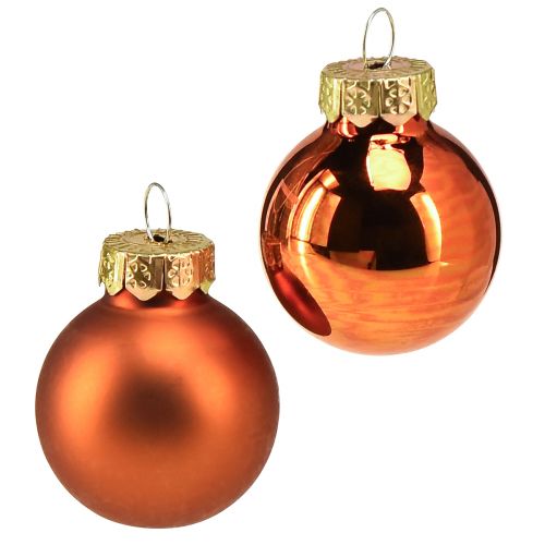 Weihnachtskugeln Orange Mini Glaskugeln Ø2,5cm 22St