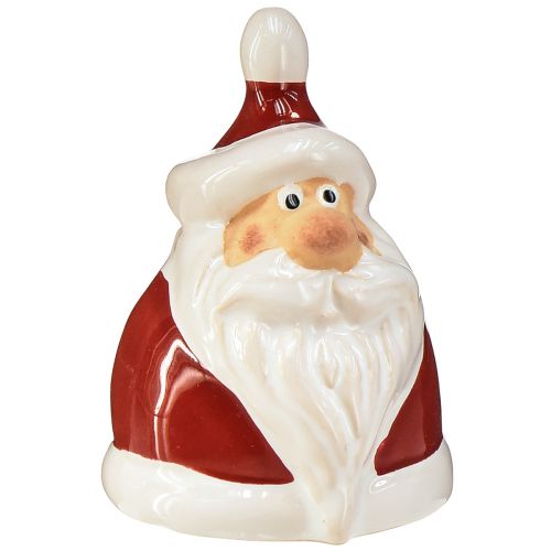 Keramik Weihnachtsmann Figur, Rot-Weiß, 6,4cm - 6er Set, Festliche Weihnachtsdeko