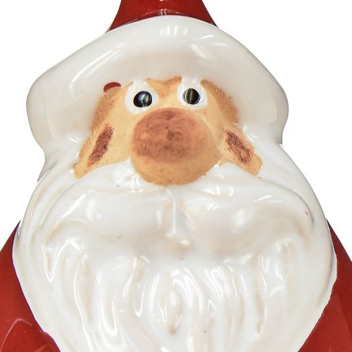 Artikel Keramik Weihnachtsmann Figur, Rot-Weiß, 6,4cm – Festliche Weihnachtsdeko – 6 St